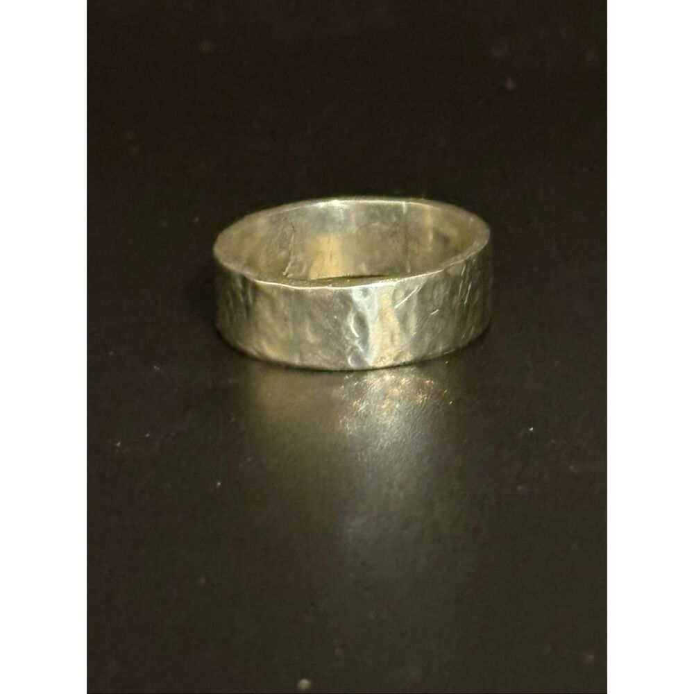 Sterling Silver Hammered Ring, Band, Hand Wrought, size 6, handmade, unisex